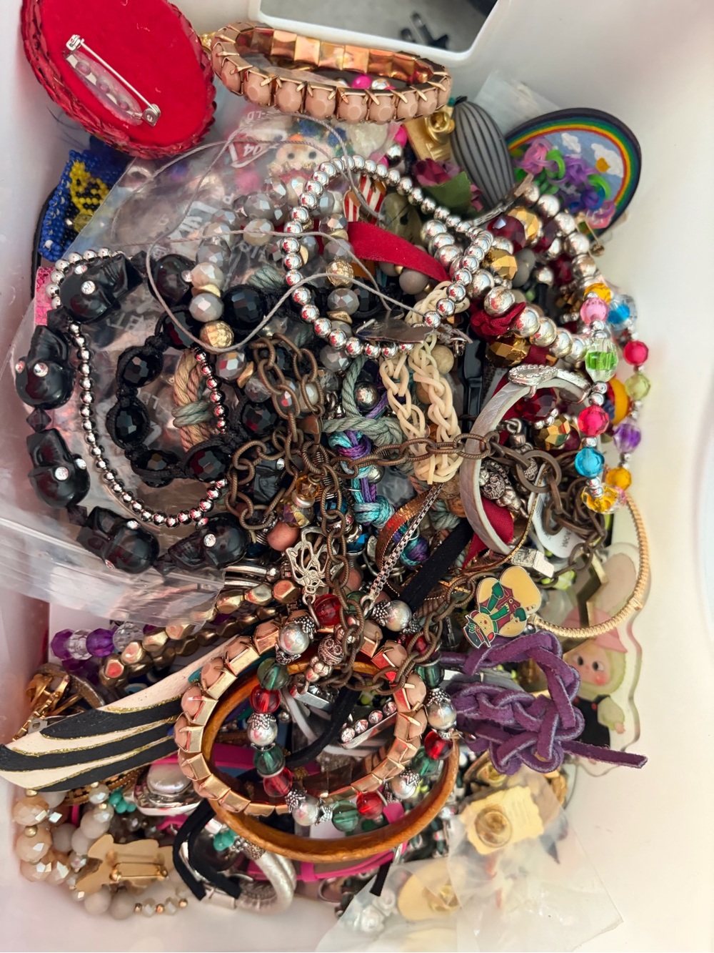 8lbs+ Mixed Beaded jewelry craft lot and wearable